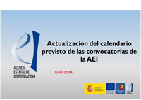 Calendario actualizado convocatorias AEI- Julio 2024