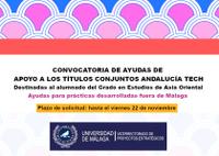 Convocatoria de ayudas de apoyo para prácticas del Grado en Estudios de Asia Oriental