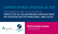 Nuevo Procedimiento de Selección de Proyectos de Voluntariado en Cooperación Internacional dirigido al PDI para el ejercicio 2021/2022.