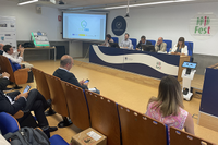 Inauguración del seminario en el salón de grados de la Facultad de Estudios Sociales y del Trabajo