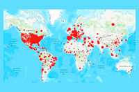 Distribución global de casos confirmados acumulados (actualizado a 24/05/2020)